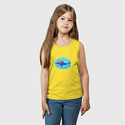 Майка детская хлопок Русалочка и кит, цвет: желтый — фото 2