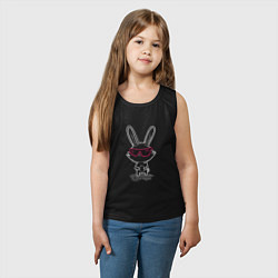 Майка детская хлопок Кролик в розовых очках, цвет: черный — фото 2