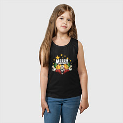 Майка детская хлопок Merry Christmas Santa, цвет: черный — фото 2