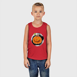 Майка детская хлопок Мультяшная злая тыква Хэллоуин, цвет: красный — фото 2