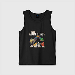 Майка детская хлопок Abbey cats, цвет: черный