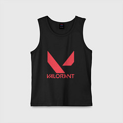 Майка детская хлопок Valorant - logo, цвет: черный