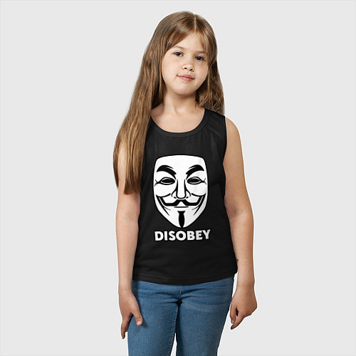 Детская майка Guy Fawkes - disobey / Черный – фото 3