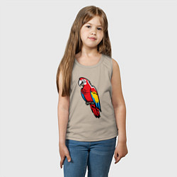 Майка детская хлопок Попугай Ара на жердочке, цвет: миндальный — фото 2