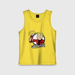 Майка детская хлопок Vault boy - nuka cola, цвет: желтый