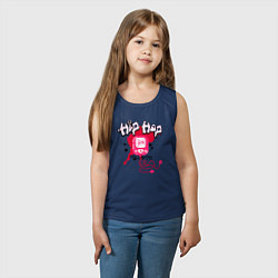 Майка детская хлопок Граффити хип-хоп плеер с наушниками, цвет: тёмно-синий — фото 2