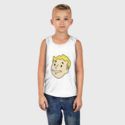 Майка детская хлопок Vault boy head, цвет: белый — фото 2