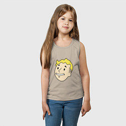 Майка детская хлопок Vault boy head, цвет: миндальный — фото 2