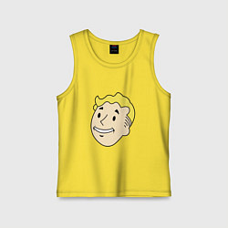 Майка детская хлопок Vault boy head, цвет: желтый