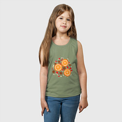Майка детская хлопок Дольки апельсинов, цвет: авокадо — фото 2