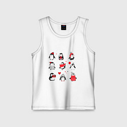 Майка детская хлопок Positive penguins, цвет: белый