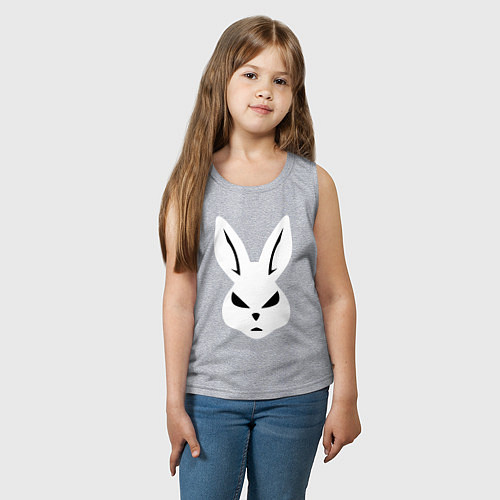Детская майка Evil bunny head / Меланж – фото 3