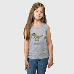 Майка детская хлопок Динозавр тираннозавр Ванязавр, цвет: меланж — фото 2