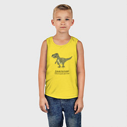 Майка детская хлопок Динозавр тираннозавр Данилазавр, цвет: желтый — фото 2