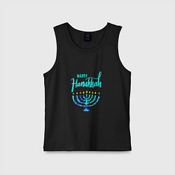 Майка детская хлопок Happy Hanukkah, цвет: черный