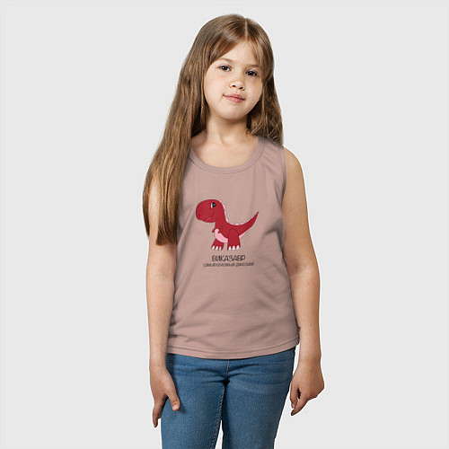 Детская майка Динозаврик Виказавр, тираннозавр Вика / Пыльно-розовый – фото 3