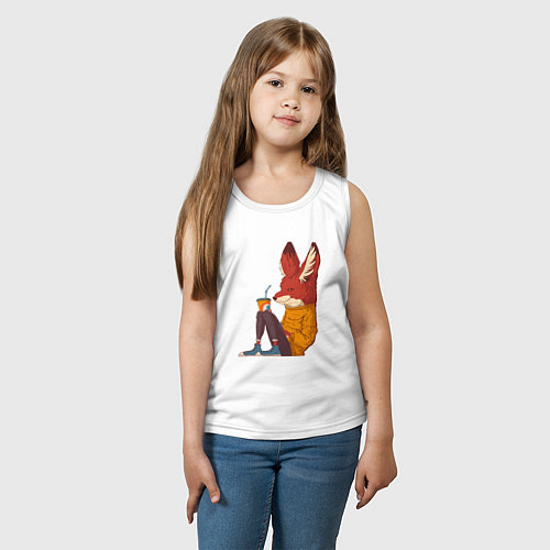 Детская майка Отдыхающий лис / Белый – фото 3