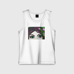 Майка детская хлопок Женственные глаза, цвет: белый
