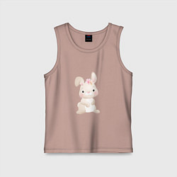 Майка детская хлопок Милый зайка, цвет: пыльно-розовый