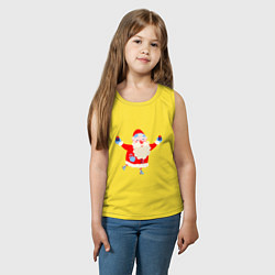 Майка детская хлопок Дед Мороз на роликах, цвет: желтый — фото 2