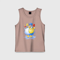 Майка детская хлопок Пушистый барашек, цвет: пыльно-розовый