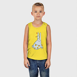 Майка детская хлопок Кролик в гирлянде, цвет: желтый — фото 2