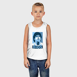 Майка детская хлопок Dios Maradona, цвет: белый — фото 2