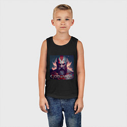 Майка детская хлопок Кратос, бог войны, цвет: черный — фото 2