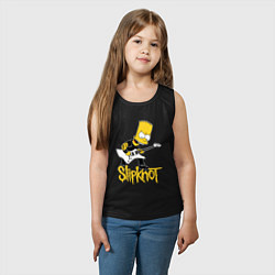 Майка детская хлопок Slipknot Барт Симпсон рокер, цвет: черный — фото 2