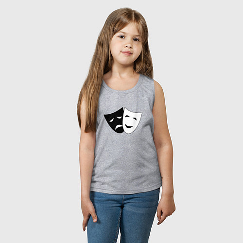 Детская майка Театральные маски грусти и радости / Меланж – фото 3