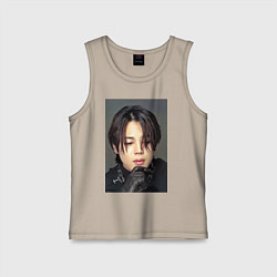 Майка детская хлопок Handsome Jimin, цвет: миндальный