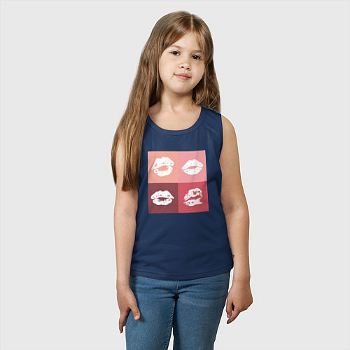 Детская майка Kiss pop-art / Тёмно-синий – фото 3