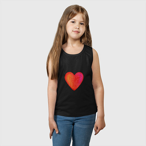 Детская майка Красное Сердце любовь / Черный – фото 3