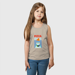 Майка детская хлопок Pizza jaws, цвет: миндальный — фото 2