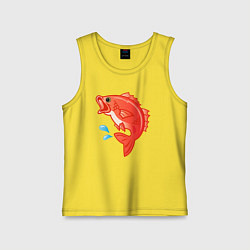 Майка детская хлопок Красный лещ морской, цвет: желтый