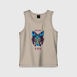 Майка детская хлопок Голова лисы - нейронная сеть, цвет: миндальный