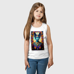 Майка детская хлопок Женщина Кошка египетский стиль - нейросеть, цвет: белый — фото 2