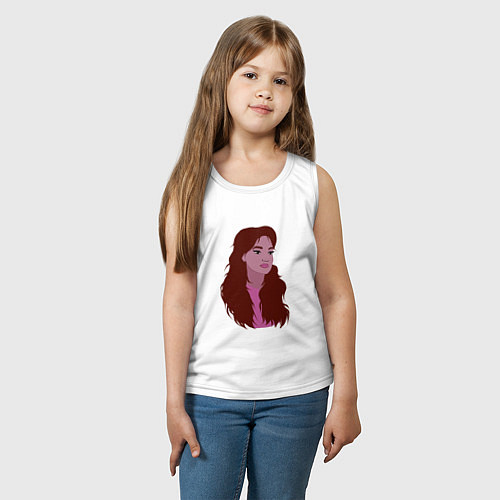 Детская майка Девушка с рыжими волосами / Белый – фото 3