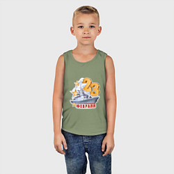 Майка детская хлопок 23 февраля ВМФ, цвет: авокадо — фото 2