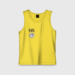 Майка детская хлопок Evil голова с зубами, цвет: желтый
