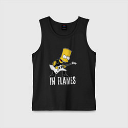 Майка детская хлопок In Flames Барт Симпсон рокер, цвет: черный