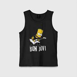 Майка детская хлопок Bon Jovi Барт Симпсон рокер, цвет: черный