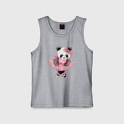 Майка детская хлопок Милая животная панда балерина акварель, цвет: меланж