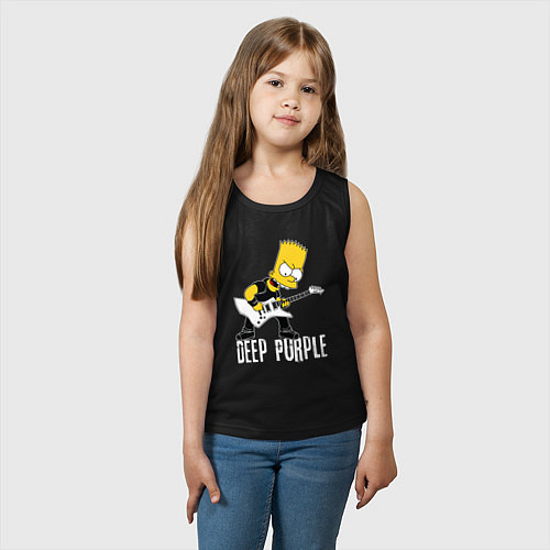 Детская майка Deep Purple Барт Симпсон рокер / Черный – фото 3