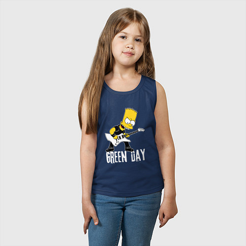 Детская майка Green Day Барт Симпсон рокер / Тёмно-синий – фото 3