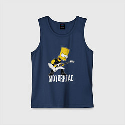 Майка детская хлопок Motorhead Барт Симпсон рокер, цвет: тёмно-синий