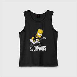Майка детская хлопок Scorpions Барт Симпсон рокер, цвет: черный