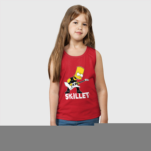 Детская майка Skillet Барт Симпсон рокер / Красный – фото 3
