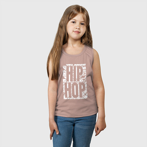 Детская майка Hip hop большая поцарапанная надпись / Пыльно-розовый – фото 3