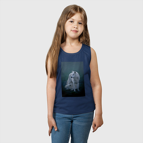 Детская майка Арктические волки / Тёмно-синий – фото 3